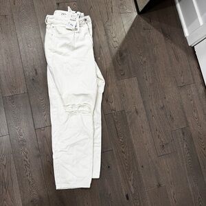 Zara Cream Denim Mom Jeans